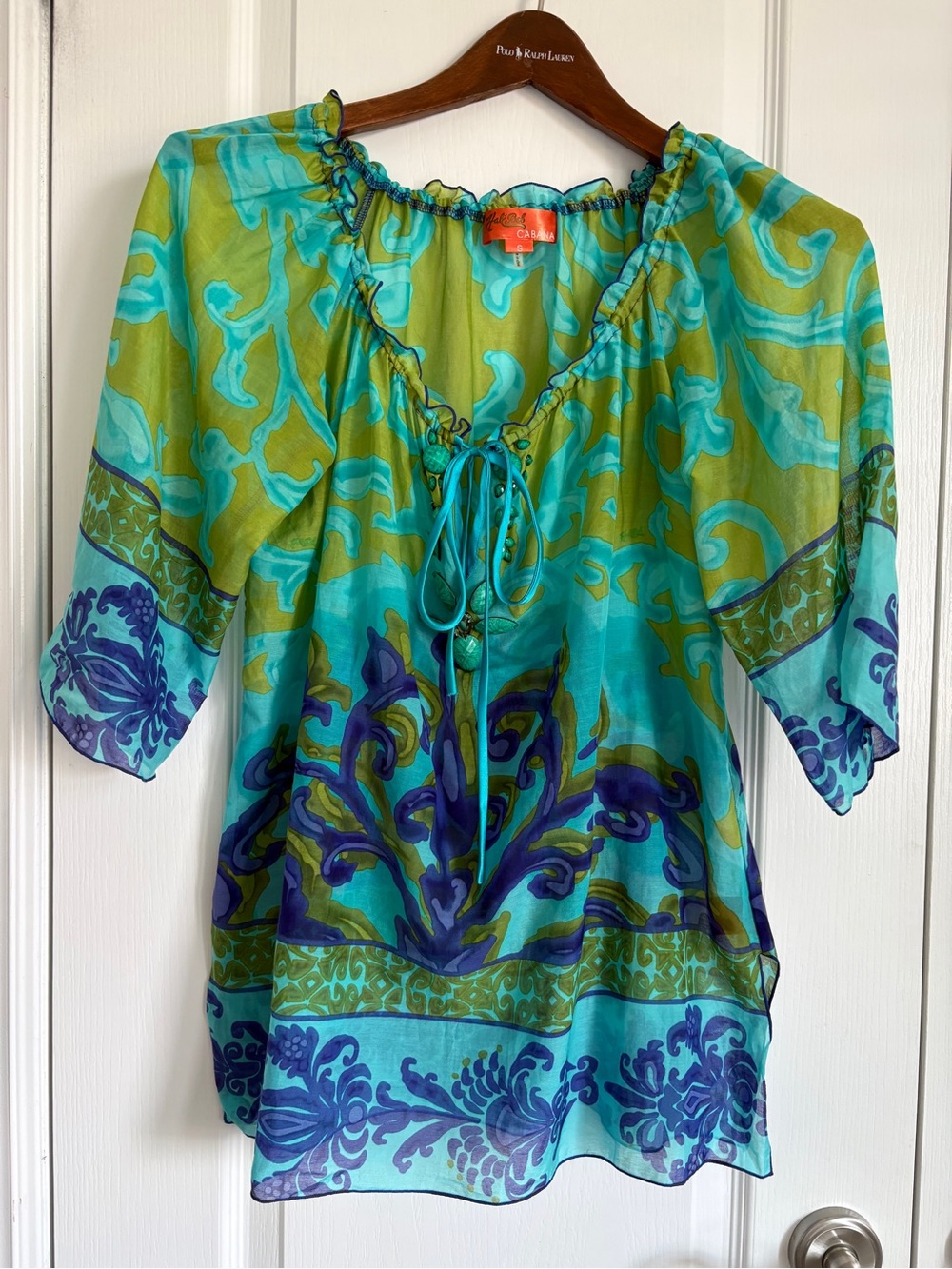 Halé Bob Cabana Silk Blend Tunic Top Small Beach Vacation Pool - Picture 11 of 11